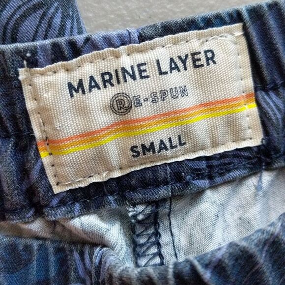 Marine Layer Re-Spun Allison Pant in floral navy - blue elastic waist size Small - Picture 7 of 11
